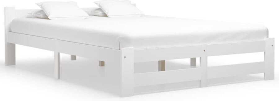 The Living Store Bedframe Grenenhout 120 x 200 cm Wit