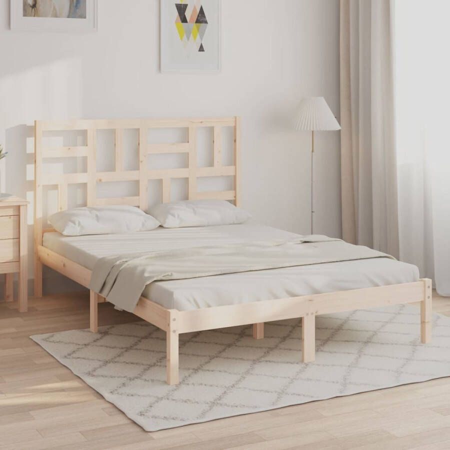 The Living Store Bedframe massief hout 120x200 cm Bedframe Bedframes Bed Bedbodem Ledikant Bed Frame Massief Houten Bedframe Slaapmeubel Tweepersoonsbed Bedden Bedbodems - Foto 2
