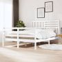 The Living Store Bedframe massief hout wit 120x190 cm 4FT small double Bedframe Bedframes Tweepersoonsbed Bed Bedombouw Dubbel Bed Frame Bed Frame Ledikant Bedframe Met Hoofdeinde Tweepersoonsbedden - Thumbnail 2
