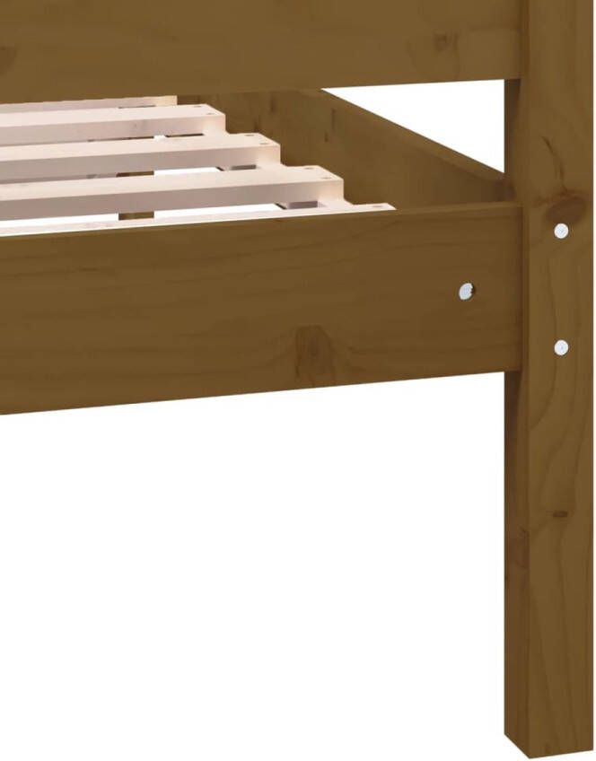 The Living Store Bedframe Grenenhout 195.5 x 96 cm Honingbruin