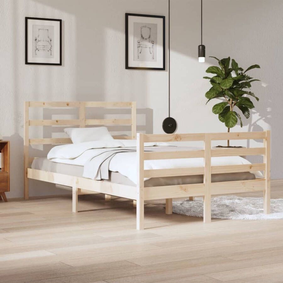 The Living Store Bedframe massief grenenhout 120x200 cm Bedframe Bedframes Bed Bedbodem Ledikant Bed Frame Massief Houten Bedframe Slaapmeubel Bedden Bedbodems Ledikanten