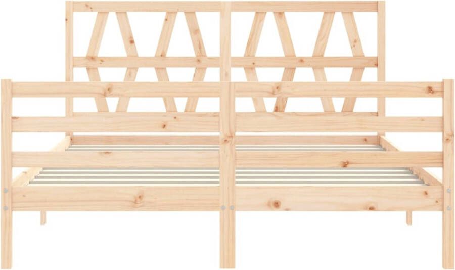 The Living Store Bedframe met hoofdbord massief hout 5 FT King Size Bedframe Bedframes Bed Tweepersoonsbed Slaapkamermeubel Houten Bedframe Houten Bed Bedbodem Massief Houten Bedframe Ledikant Bedframe Met Hoofdeinde - Foto 8