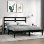 The Living Store Bedframe massief hout zwart 160x200 cm Bedframe Bedframes Tweepersoonsbed Bed Bedombouw Dubbel Bed Frame Bed Frame Ledikant Bedframe Met Hoofdeinde Tweepersoonsbedden - Thumbnail 2