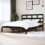 The Living Store Bedframe massief hout zwart 160x200 cm Bedframe Bedframes Tweepersoonsbed Bed Bedombouw Dubbel Bed Frame Bed Frame Ledikant Bedframe Met Hoofdeinde Tweepersoonsbedden - Thumbnail 3