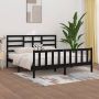 The Living Store Bedframe massief hout zwart 180x200 cm 6FT Super King Bedframe Bedframes Bed Bedbodem Ledikant Bed Frame Massief Houten Bedframe Slaapmeubel Tweepersoonsbed Bedden Bedbodems - Thumbnail 2