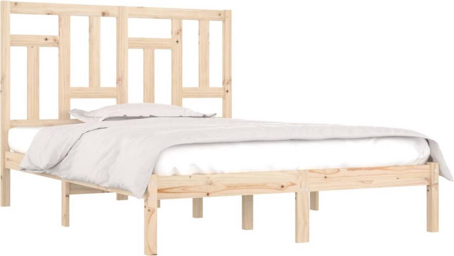 The Living Store Bedframe massief grenenhout 200x200 cm Bedframe Bedframes Bed Bedbodem Ledikant Bed Frame Massief Houten Bedframe Slaapmeubel Tweepersoonsbed Bedden Bedbodems - Foto 3