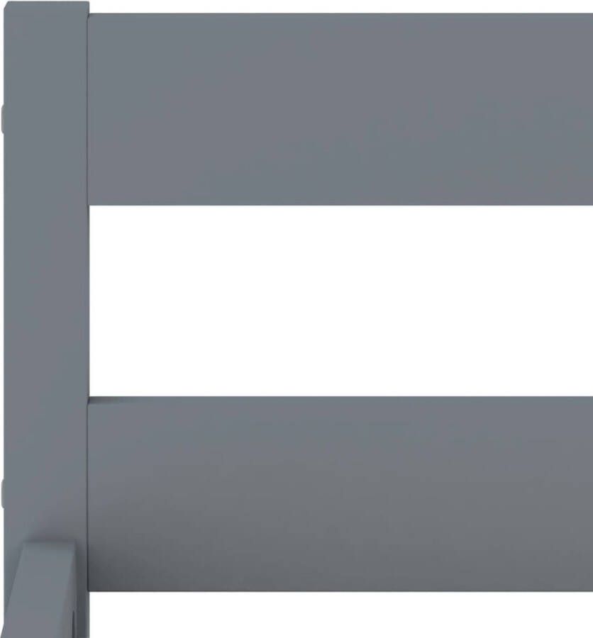 The Living Store Bedframe massief grenenhout grijs 100x200 cm Massief Hout Bedframe Grenenhout Bed Tweepersoons Bed Grijs Bedframe Modern Bedframe