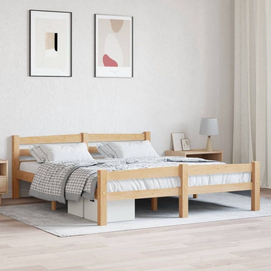 The Living Store Bedframe massief grenenhout 160x200 cm Bedframe Bed Frame Bed Frames Bed Bedden 2-persoonsbed 2-persoonsbedden Tweepersoons Bed