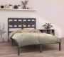 The Living Store Bedframe massief hout grijs 150x200 cm 5FT King Size Bedframe Bedframes Tweepersoonsbed Bed Bedombouw Dubbel Bed Frame Bed Frame Ledikant Bedframe Met Hoofdeinde Tweepersoonsbedden - Thumbnail 2