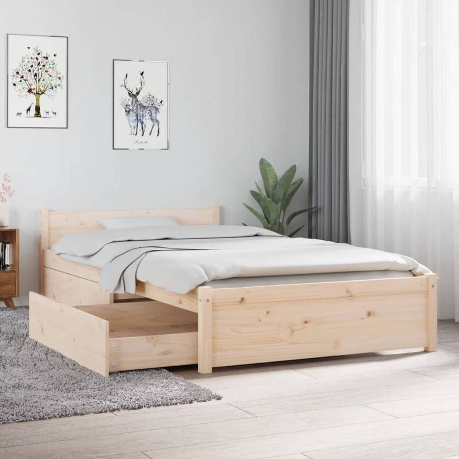 The Living Store Bedframe met lades 90x190 cm 3FT Single Bedframe Bedframes Eenpersoonsbed Bed Bedombouw Ledikant Pallet Bedframe Ledikant Eenpersoonsbedden Bedden Bedombouwen