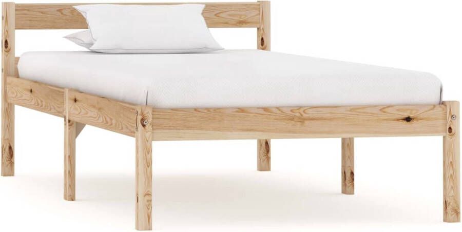 The Living Store Bedframe Grenenhout 90 x 200 cm Natuurlijk hout Stevig en duurzaam