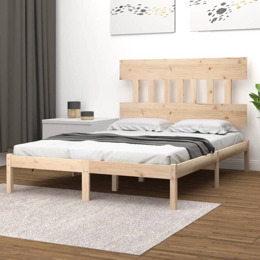 The Living Store Bedframe Grenenhout Bedframes 195.5 x 145.5 cm Tijdloos ontwerp Houten Bedframe Grenenhout Bed Enkelpersoons Bed Tweepersoons Bed Kopen