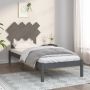 The Living Store Bedframe massief hout grijs 90x190 cm 3FT Single Bedframe Bedframes Bed Bedbodem Ledikant Bed Frame Massief Houten Bedframe Slaapmeubel Eenpersoonsbed Bedden Bedbodems - Thumbnail 1