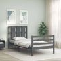 The Living Store Bedframe met hoofdbord massief hout grijs 90x200 cm Bedframe Bedframes Bed Eenpersoonsbed Slaapkamermeubel Houten Bedframe Houten Bed Bedbodem Massief Houten Bedframe Ledikant Bedframe Met Hoofdeinde - Thumbnail 4