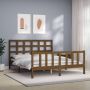 The Living Store Bedframe met hoofdbord hout honingbruin 160x200 cm Bedframe Bedframes Bed Tweepersoonsbed Slaapkamermeubel Houten Bedframe Houten Bed Bedbodem Massief Houten Bedframe Ledikant Bedframe Met Hoofdeinde - Thumbnail 6