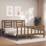 The Living Store Bedframe met hoofdbord hout honingbruin 160x200 cm Bedframe Bedframes Bed Tweepersoonsbed Slaapkamermeubel Houten Bedframe Houten Bed Bedbodem Massief Houten Bedframe Ledikant Bedframe Met Hoofdeinde - Thumbnail 1