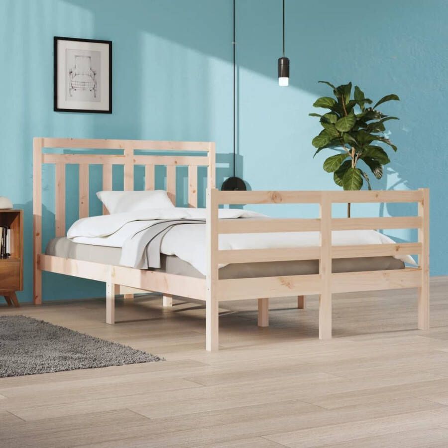 The Living Store Bedframe massief hout 120x200 cm Bedframe Bedframes Tweepersoonsbed Bed Bedombouw Dubbel Bed Frame Bed Frame Ledikant Houten Bedframe Tweepersoonsbedden