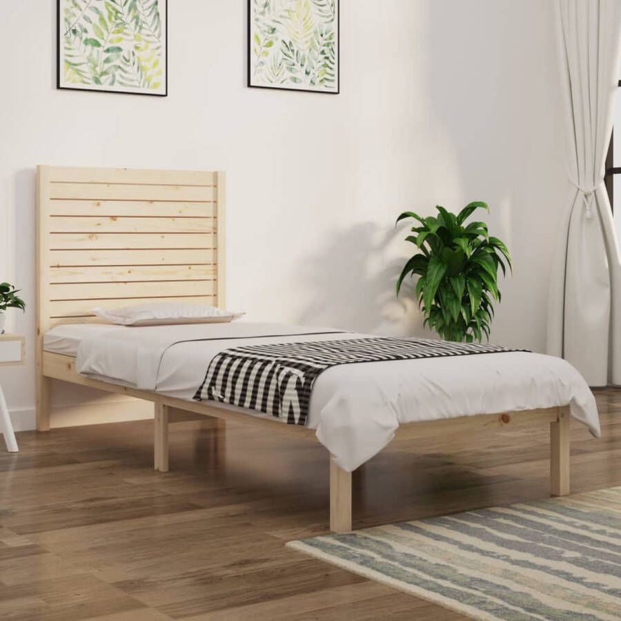 The Living Store Bedframe Grenenhout Single 195.5 x 96 x 100 cm Rustiek uitstraling Houten Bedframe Enkel Bed Grenenhout Bed Rustic Bed Massief Hout Bed - Foto 3
