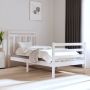 The Living Store Bedframe Grenenhout Wit 195.5 x 80.5 x 69.5 cm Multiplex Lattenbodem - Thumbnail 1