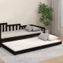 The Living Store Bedframe massief grenenhout zwart 90x200 cm Bedframe Bedframes Eenpersoonsbed Bed Bedombouw Ledikant Houten Bedframe Zwart Bed Stalen Bedframe Laag Bedframe Logeerbed - Thumbnail 2