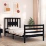 The Living Store Bedframe met hoofdbord massief hout zwart 100x200 cm Bedframe Bedframes Bed Eenpersoonsbed Slaapkamermeubel Houten Bedframe Houten Bed Bedbodem Massief Houten Bedframe Ledikant Bedframe Met Hoofdeinde - Thumbnail 3