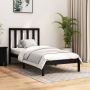 The Living Store Bedframe massief grenenhout zwart 75x190 cm 2FT6 Small Single Bedframe Bedframes Bed Bedbodem Ledikant Bed Frame Massief Houten Bedframe Slaapmeubel Eenpersoonsbed Bedden Bedbodems - Thumbnail 1