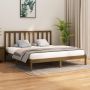 The Living Store Bedframe massief hout honingbruin 180x200 cm 6FT Super King Bedframe Bedframes Tweepersoonsbed Bed Bedombouw Dubbel Bed Frame Bed Frame Ledikant Bedframe Met Hoofdeinde Tweepersoonsbedden - Thumbnail 3