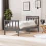 The Living Store Bedframe massief hout grijs 75x190 cm 2FT6 Small Single Bedframe Bedframes Eenpersoonsbed Bed Bedombouw Frame Bed Frame Ledikant Bedframe Met Hoofdeinde Eenpersoonsbedden Bedden - Thumbnail 2