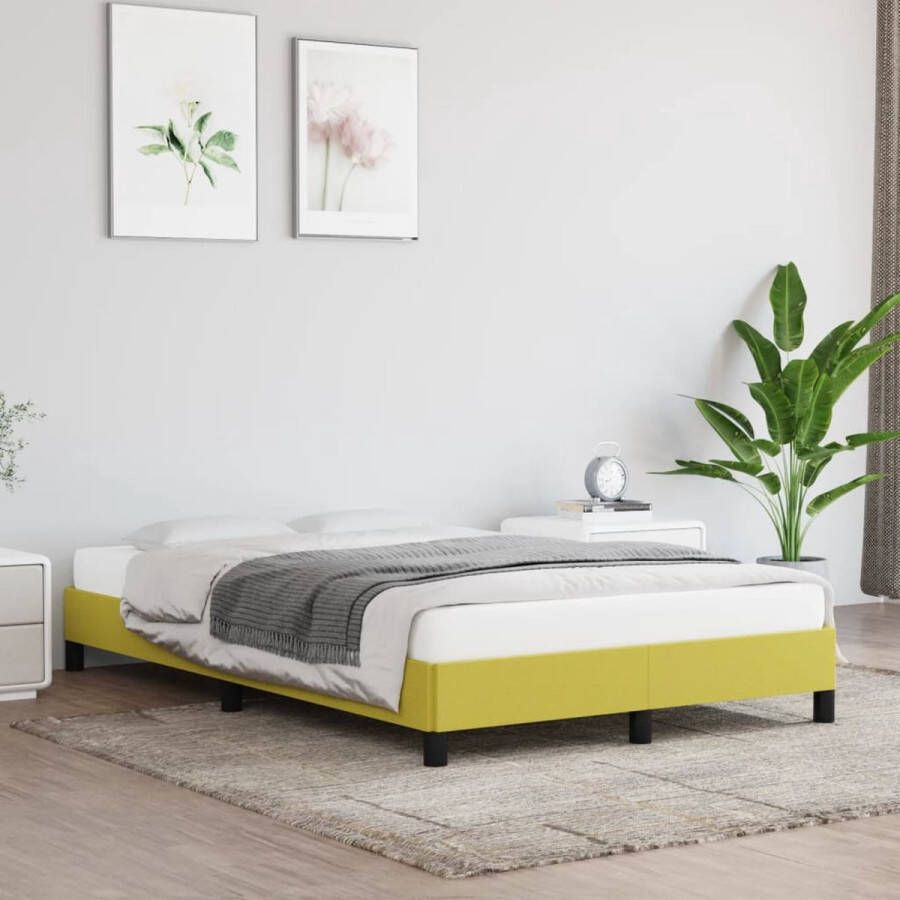 The Living Store Bedframe Groen 203 x 123 x 25 cm Multiplex lattenbodem Ademend materiaal