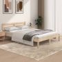 The Living Store Bedframe massief grenenhout 135x190 cm 4FT6 Double Bedframe Bedframes Bed Bedbodem Ledikant Bed Frame Massief Houten Bedframe Slaapmeubel Bedden Bedbodems Ledikanten - Thumbnail 1