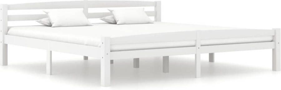 The Living Store Bedframe massief grenenhout wit 180x200 cm Bedframe Bed Frame Bed Frames Bed Bedden 2-persoonsbed 2-persoonsbedden Tweepersoons Bed - Foto 2