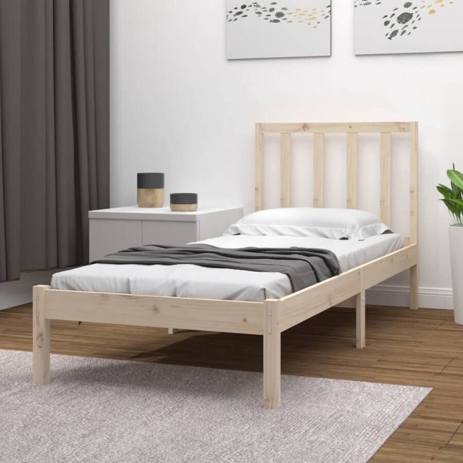 The Living Store Bedframe Houten Bedframe 90 x 190 cm Ken- Stabiel en comfortabel