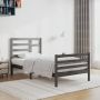 The Living Store Bedframe Houten eenpersoonsbed van massief grenenhout Grijs 205.5 x 96 x 104 cm Geschikt voor matras 90 x 200 cm Inclusief hoofd- en voeteneinde Montage vereist - Thumbnail 2