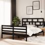 The Living Store Bedframe massief hout zwart 150x200 cm 5FT King Size Bedframe Bedframes Bed Bedbodem Ledikant Bed Frame Massief Houten Bedframe Slaapmeubel Tweepersoonsbed Bedden Bedbodems - Thumbnail 1