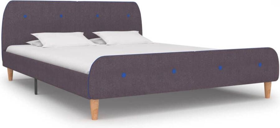 The Living Store Bedframe Hout IJzer 208 x 166 x 81 cm geschikt voor matras van 160 x 200 cm Bedframe Tweepersoonsbed Bedstof Houten Bed Metalen Bed