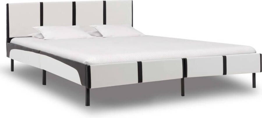 The Living Store Bedframe Iron Classic 210 x 185 x 68 cm wit zwart geschikt voor 180 x 200 cm matras
