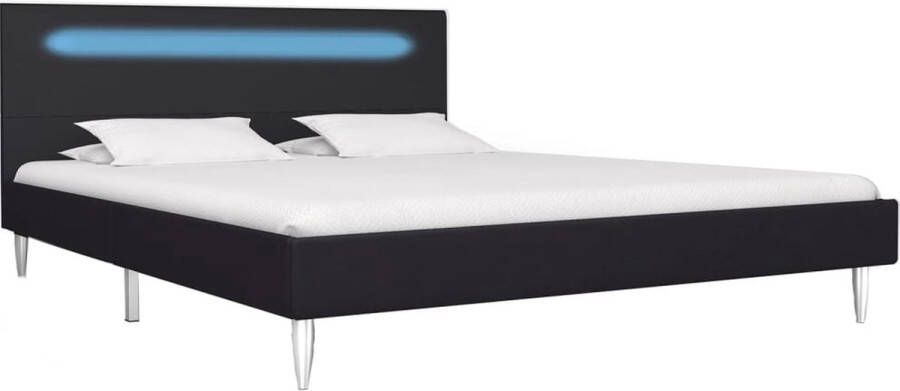 The Living Store Bedframe Klassiek Bed Afmeting- 140 x 200 cm Met LED-strip
