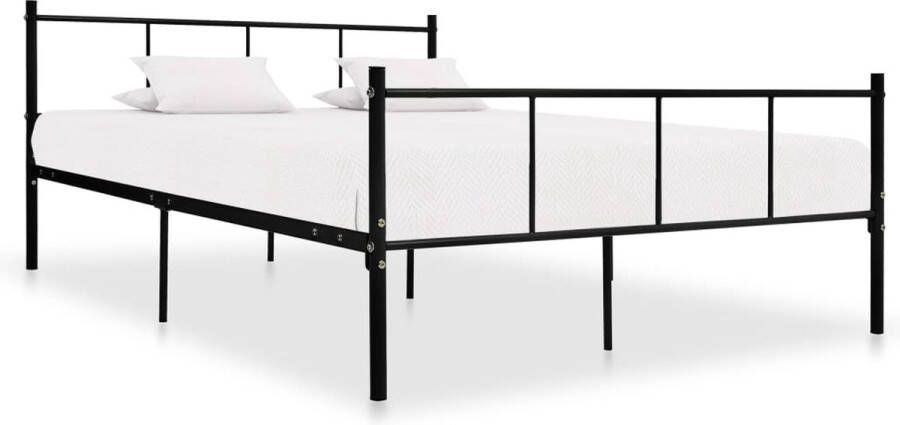 The Living Store Bedframe klassiek bed Afmetingen- 206.4 x 165.2 x 80 cm Materiaal- metaal Kleur- zwart