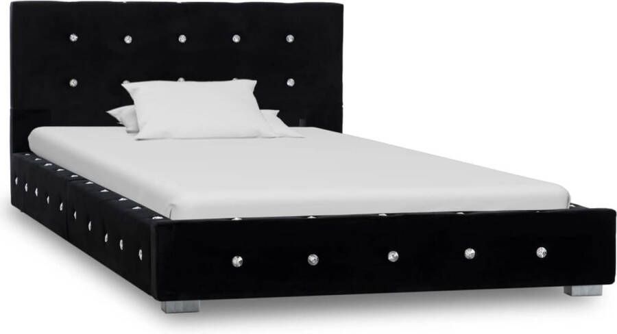 The Living Store Bedframe Klassiek Bedframe 214.5 x 104 x 64 cm Zwart Gepoedercoat ijzeren frame