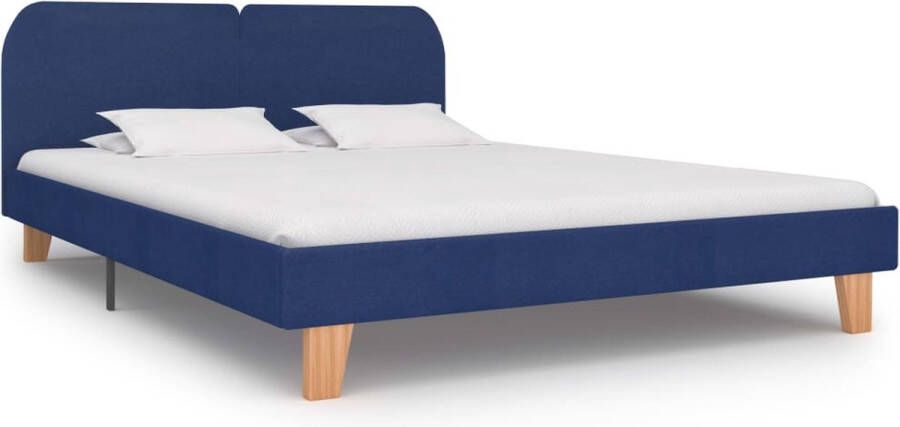 The Living Store Bedframe Klassiek Blauw 208x185x80 cm Geschikt voor matras 180x200 cm Gemaakt van hout en ijzer