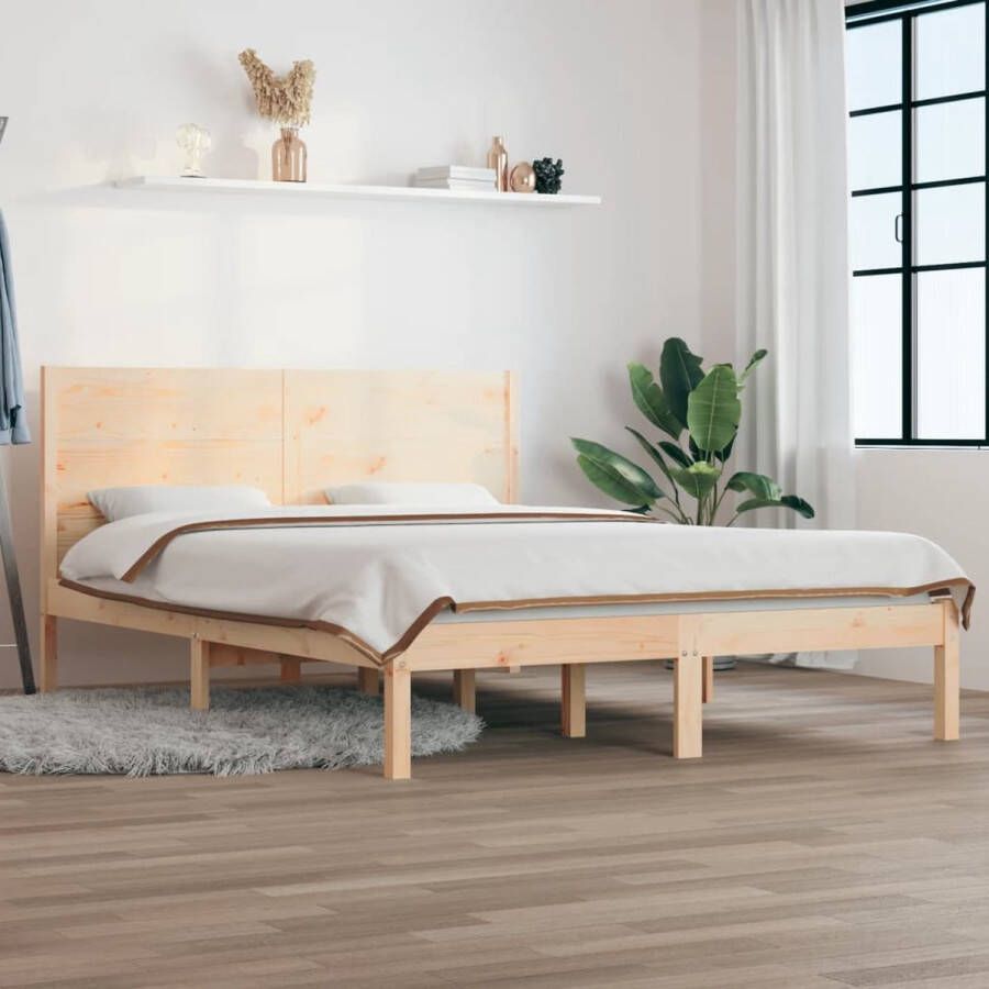The Living Store Bedframe massief grenenhout 120x200 cm Bedframe Bedframes Tweepersoonsbed Bed Bedombouw Dubbel Bed Frame Bed Frame Ledikant Houten Bedframe Tweepersoonsbedden