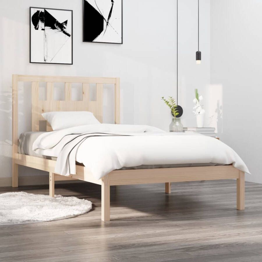 The Living Store Bedframe massief grenenhout 90x200 cm Bedframe Bedframes Eenpersoonsbed Bed Bedombouw Ledikant Houten Bedframe Eenpersoonsbedden Bedden Bedombouwen Ledikanten - Foto 3