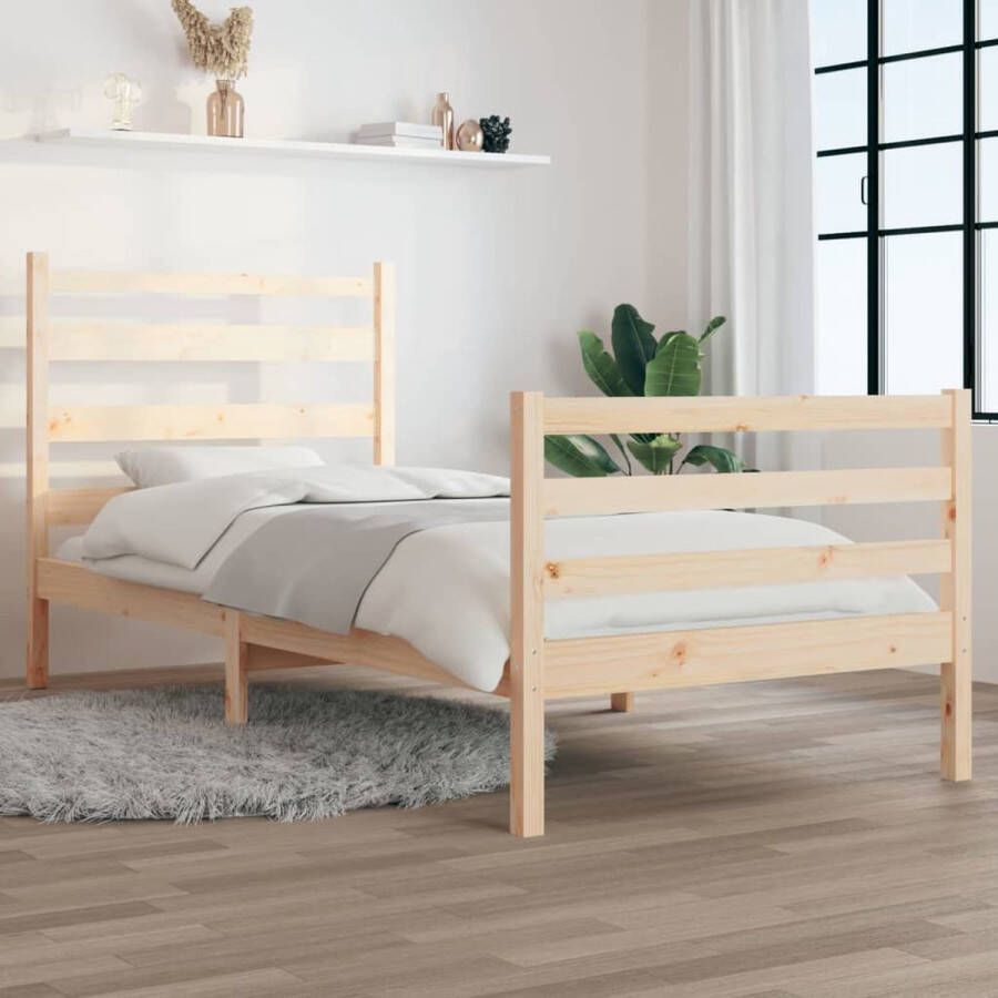The Living Store Bedframe massief grenenhout 90x200 cm Bedframe Bedframes Eenpersoonsbed Bed Bedombouw Ledikant Houten Bedframe Eenpersoonsbedden Bedden Bedombouwen Ledikanten - Foto 2