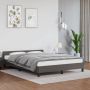 The Living Store Bedframe met hoofdbord kunstleer grijs 140x190 cm Bedframe Met Hoofdbord Bedframes Met Hoofdborden Bedframe Bed Slaapmeubel Bedbodem Ledikant Eenpersoonsbed Slaapbed Bedframes Bedden - Thumbnail 2