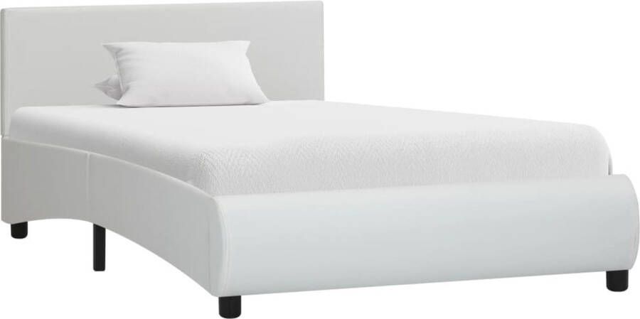 The Living Store Bedframe Kunstleren Wit 215 x 104 x 65 cm Geschikt voor matras 100 x 200 cm