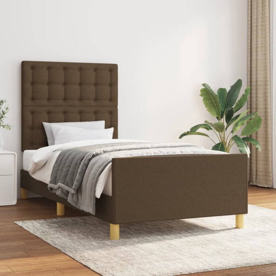 The Living Store Bedframe Larikshout Donkerbruin 203x93x118 128 cm Verstelbaar hoofdeind