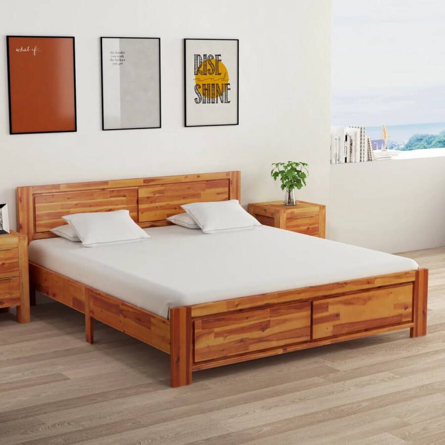 The Living Store Bedframe massief acaciahout 160x200 cm Bed