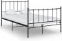 The Living Store Bedframe metaal zwart 120x200 cm Bedframe Bedframes Tweepersoonsbed Tweepersoonsbedden Bed Bedden Bedombouw Bedombouwen Frame Frames Slaapmeubel - Thumbnail 2