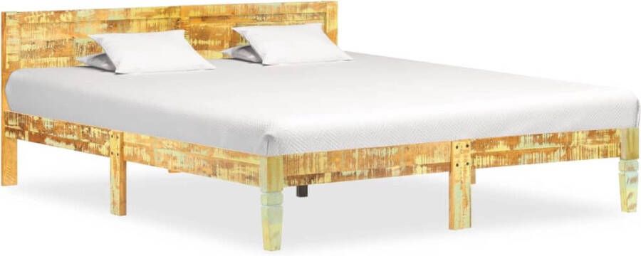 The Living Store Bedframe massief gerecycled hout 140x200 cm Bed