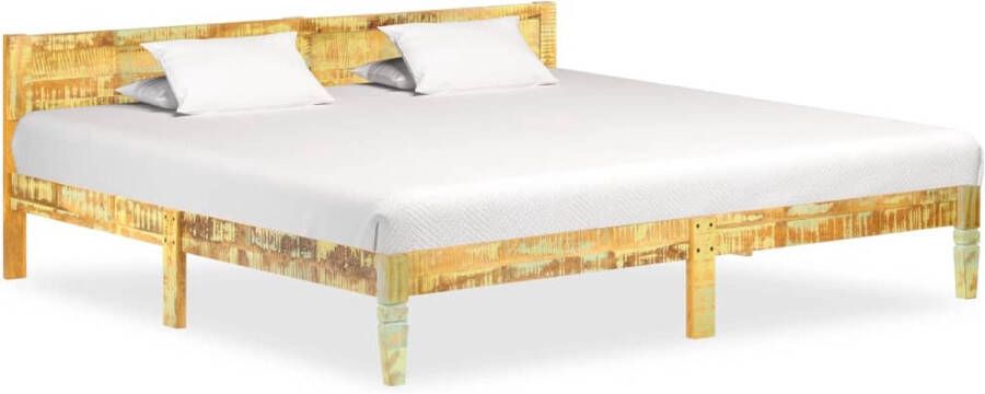 The Living Store Bedframe massief gerecycled hout 200x200 cm Bedframe Bed Frame Bed Frames Bed Bedden 2-persoonsbed 2-persoonsbedden Tweepersoons Bed